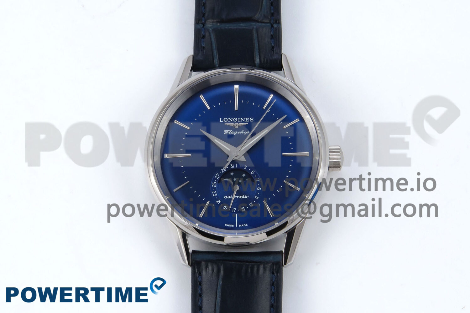 Flagship Heritage Moonphase SS APSF 1:1 Best Edition Blue Dial on Blue Leather Strap A2892 - Image 1