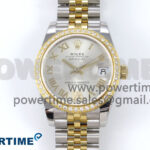 DateJust 31 278383RBR ARF 1:1 Best Edition 904L Steel Silver Roman Diamonds Dial on SS/YG Jubilee Bracelet HZ2236