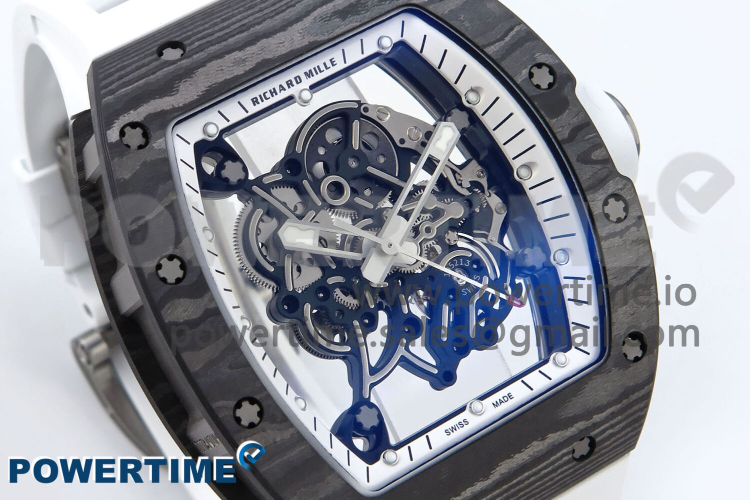 RM055 NTPT APSF 1:1 Best Edition White Bezel White Crown on Rubber Strap RMUL2 Super Clone - Image 2