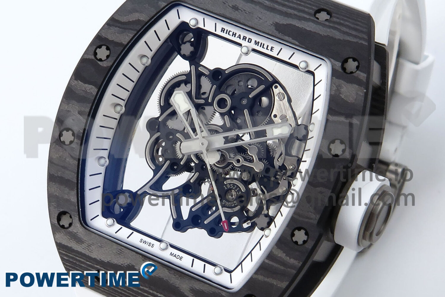 RM055 NTPT APSF 1:1 Best Edition White Bezel White Crown on Rubber Strap RMUL2 Super Clone - Image 3