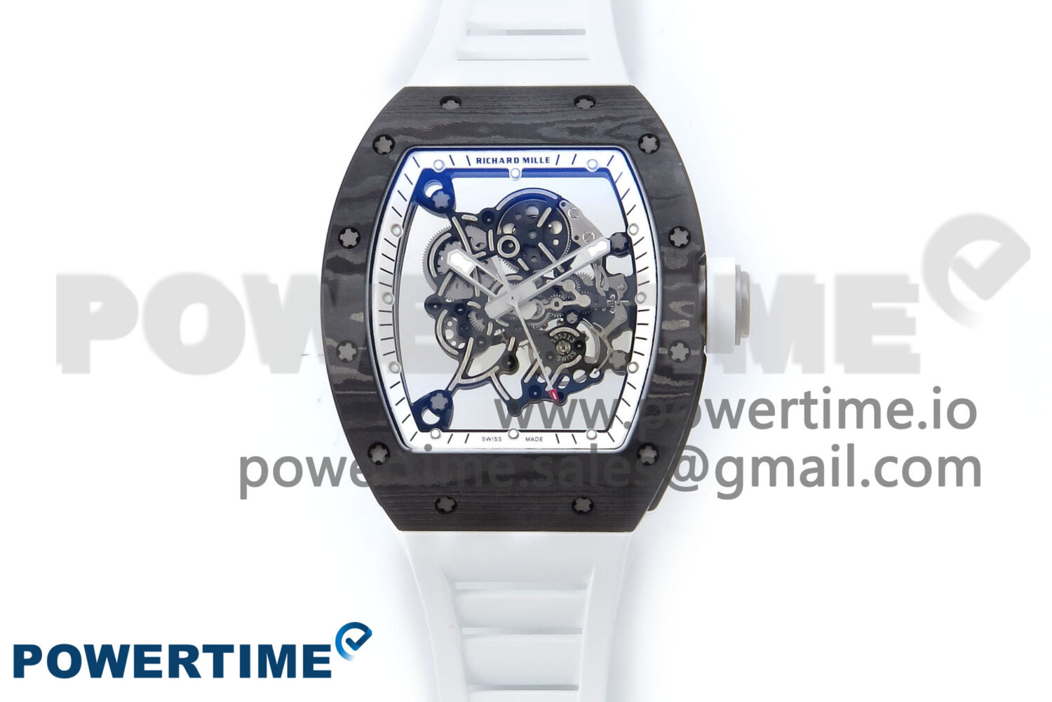RM055 NTPT APSF 1:1 Best Edition White Bezel White Crown on Rubber Strap RMUL2 Super Clone - Image 1