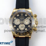 Daytona 126518 YG Clean 1:1 Best Edition 904L Black/YG Diamond Dial on Oysterflex Rubber Strap SH4131