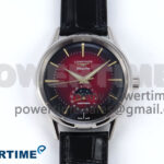 Flagship Heritage Moonphase SS APSF 1:1 Best Edition Red Dial on Black Leather Strap A2892