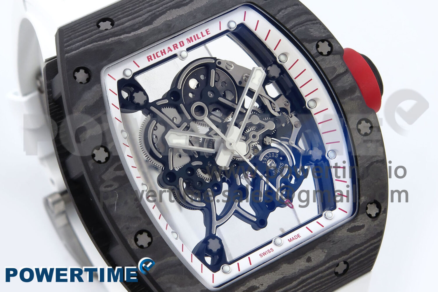 RM055 NTPT APSF 1:1 Best Edition White Bezel Red Crown on Rubber Strap RMUL2 Super Clone - Image 2