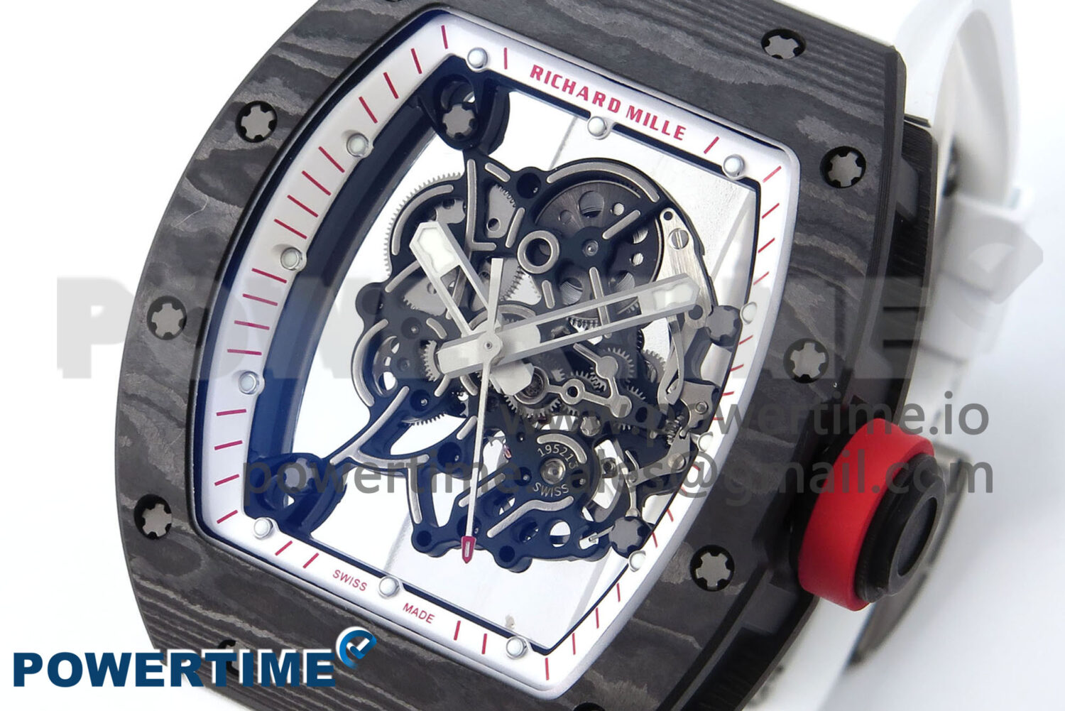 RM055 NTPT APSF 1:1 Best Edition White Bezel Red Crown on Rubber Strap RMUL2 Super Clone - Image 3