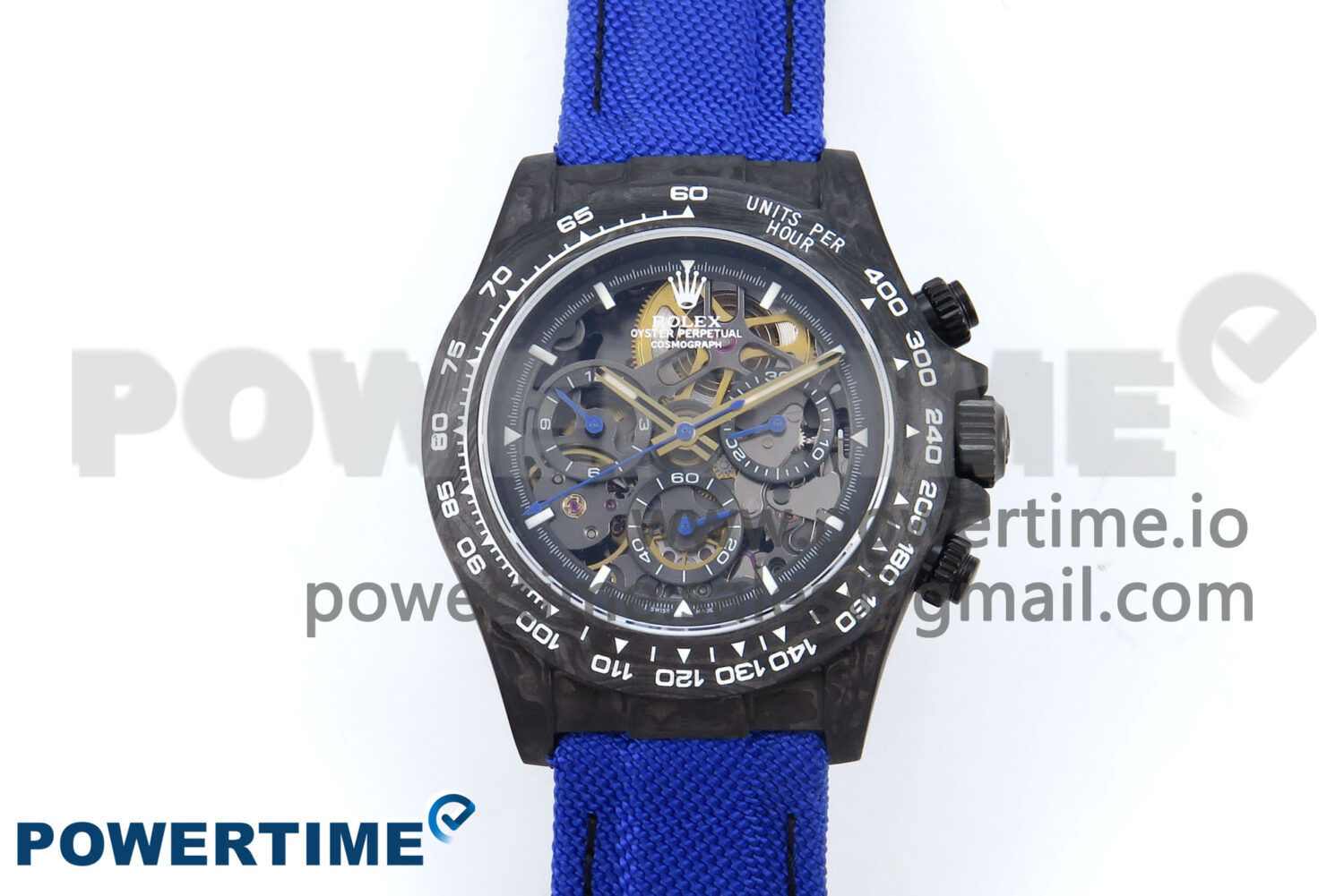 Daytona Diw 40mm N6F 1:1 Best Edition Gray Skeleton Dial Blue Nylon Strap DD4801 - Image 1