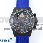 Daytona Diw 40mm N6F 1:1 Best Edition Gray Skeleton Dial Blue Nylon Strap DD4801