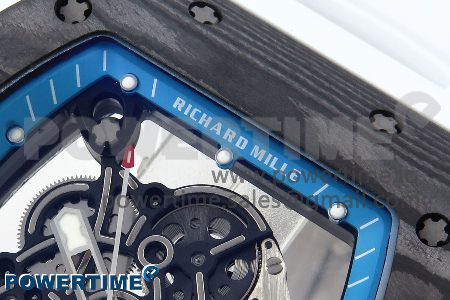 RM055 NTPT APSF 1:1 Best Edition White Bezel Blue Crown on Rubber Strap RMUL2 Super Clon - Image 4