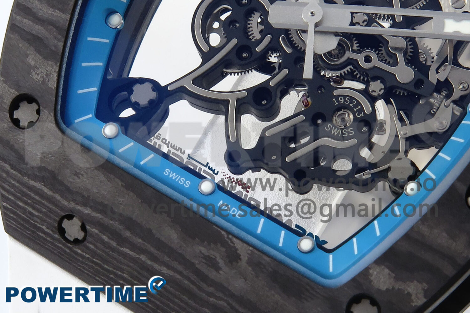 RM055 NTPT APSF 1:1 Best Edition White Bezel Blue Crown on Rubber Strap RMUL2 Super Clon - Image 5