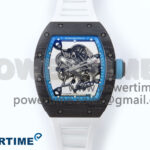 RM055 NTPT APSF 1:1 Best Edition White Bezel Blue Crown on Rubber Strap RMUL2 Super Clon