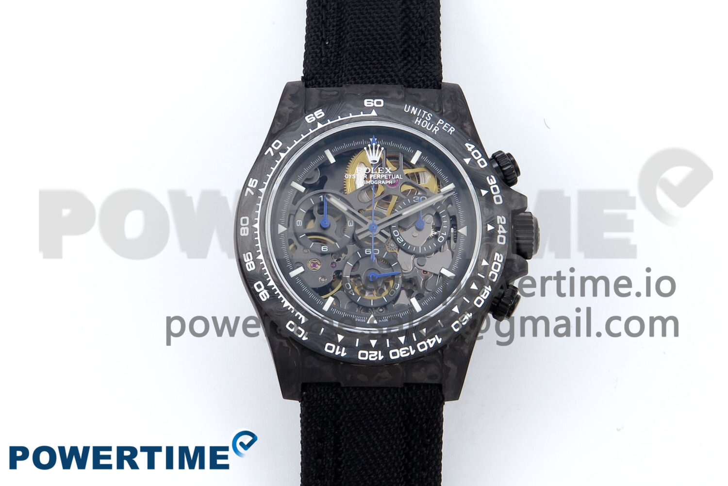 Daytona Diw 40mm N6F 1:1 Best Edition Gray Skeleton Dial Black Nylon Strap DD4801 - Image 1