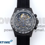 Daytona Diw 40mm N6F 1:1 Best Edition Gray Skeleton Dial Black Nylon Strap DD4801