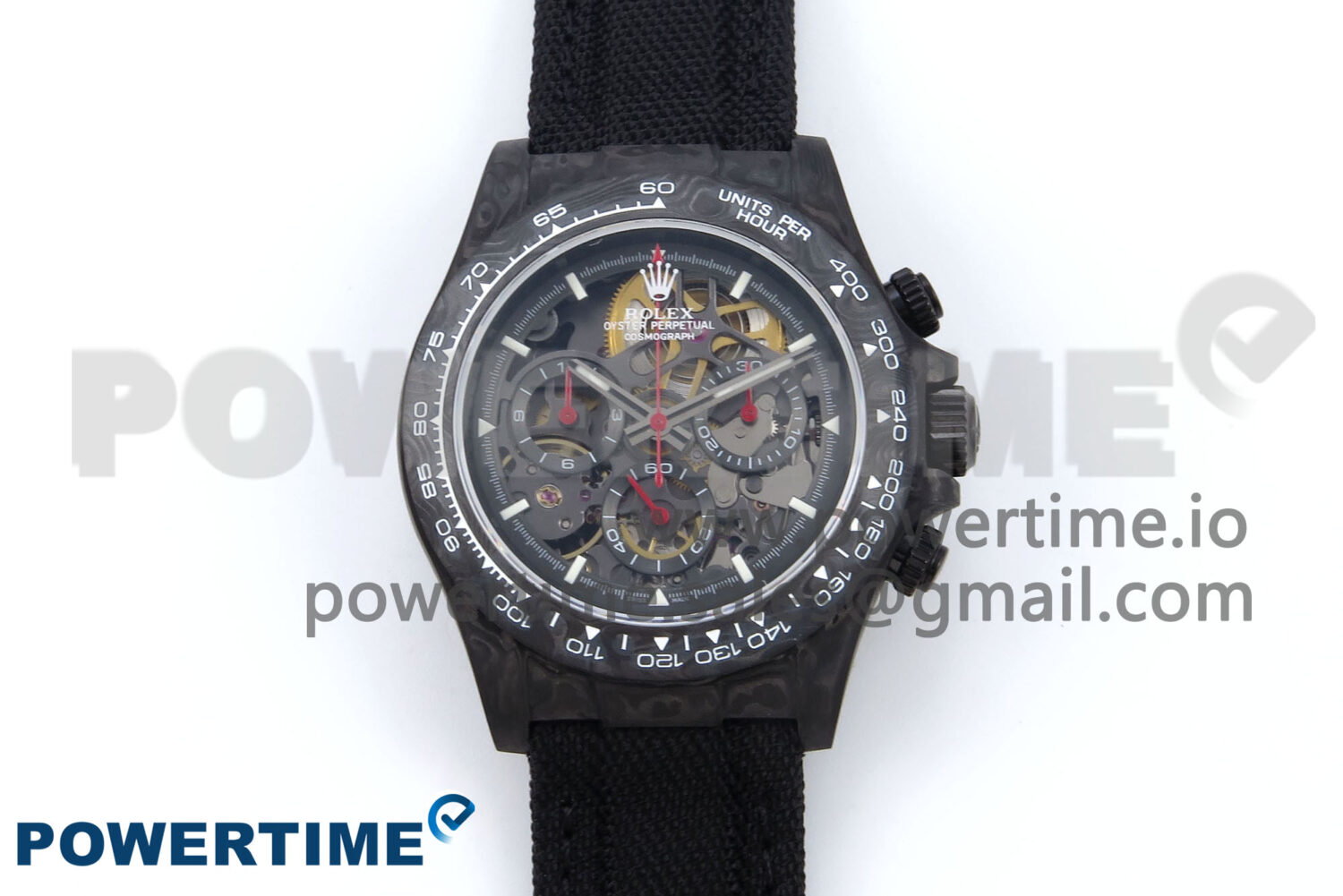 Daytona Diw 40mm N6F 1:1 Best Edition Gray Skeleton Dial Black Nylon Strap DD4801 - Image 1