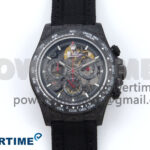 Daytona Diw 40mm N6F 1:1 Best Edition Gray Skeleton Dial Black Nylon Strap DD4801