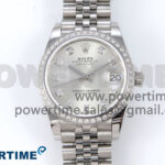 DateJust 31 278384RBR ARF 1:1 Best Edition 904L Steel Silver Diamonds Dial on SS Jubilee Bracelet HZ2236