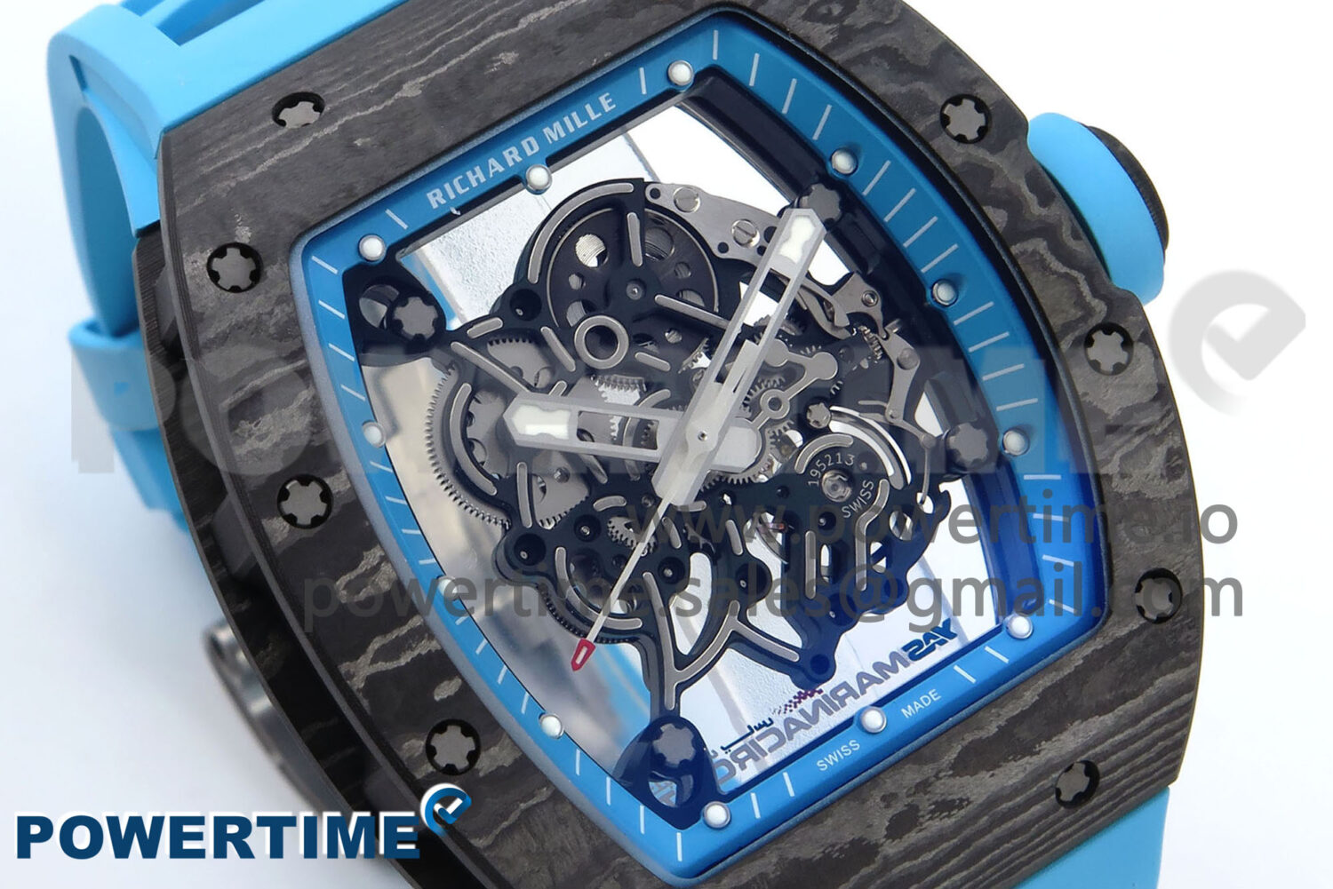 RM055 NTPT APSF 1:1 Best Edition Blue Bezel Blue Crown on Rubber Strap RMUL2 Super Clone - Image 2