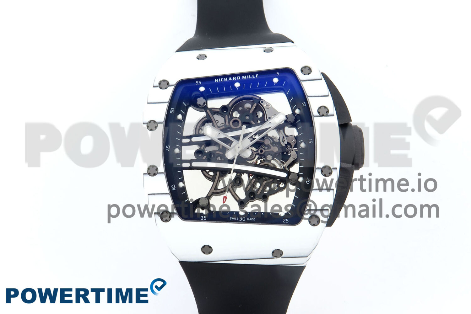 RM61-01 Yohan Blake White NTPT APSF 1:1 Best Edition on Black Rubber Strap RMUL2 Super Clone - Image 1