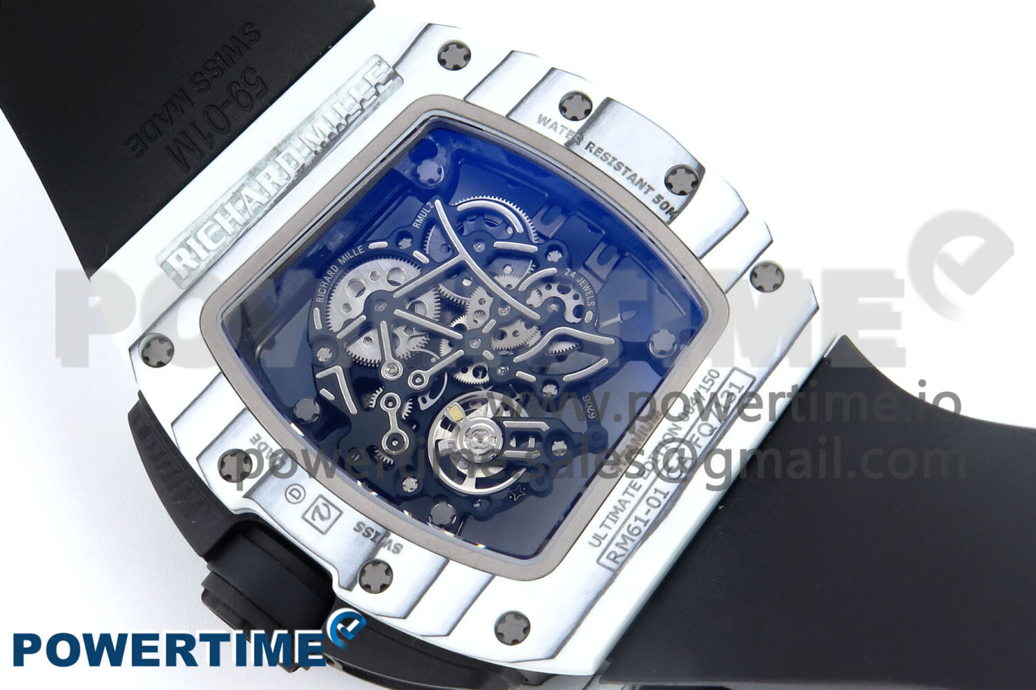 RM61-01 Yohan Blake White NTPT APSF 1:1 Best Edition on Black Rubber Strap RMUL2 Super Clone - Image 8