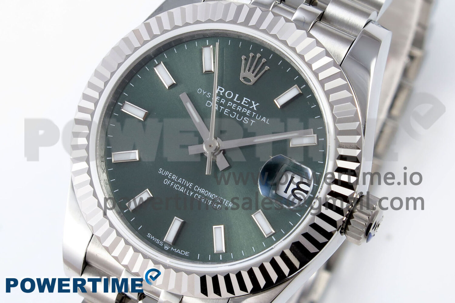 DateJust 31 278274 ARF 1:1 Best Edition 904L Steel Green Stick Dial on SS Jubilee Bracelet HZ2236 - Image 3