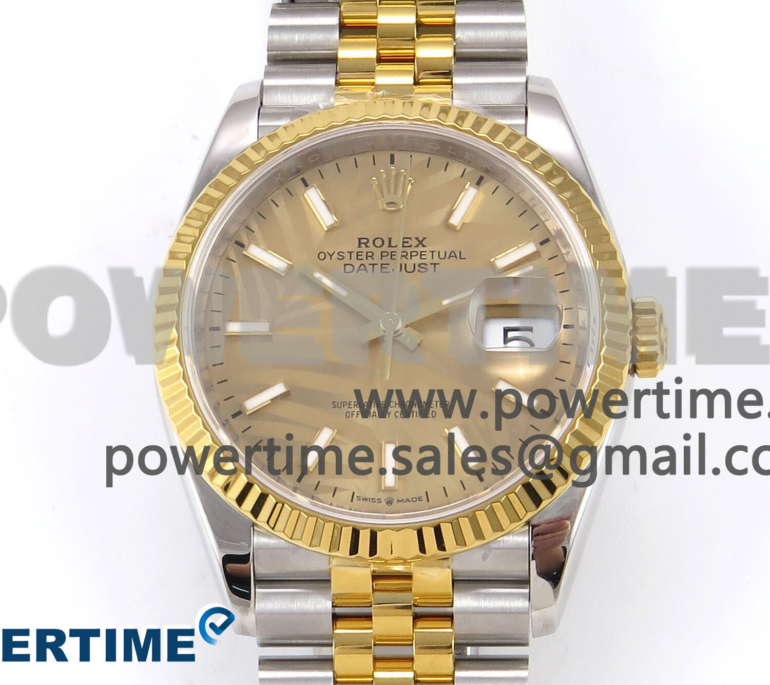 DateJust 36 SS/YG 126233 VSF 1:1 Best Edition 904L Steel YG Leaf Dial on Jubilee Bracelet VS3235