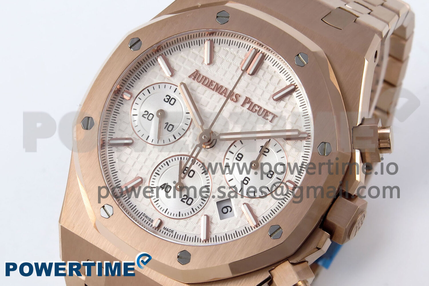 Royal Oak Chrono 26240OR RG BF Best Edition White Dial on RG Bracelet SH7750 - Image 3