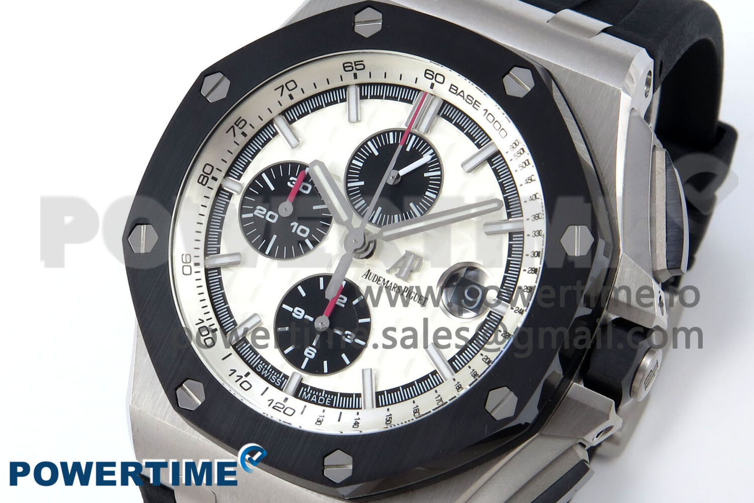 Royal Oak Offshore 44mm SS TKF 1:1 Best Edition White Dial on Black Rubber Strap A3126 - Image 3