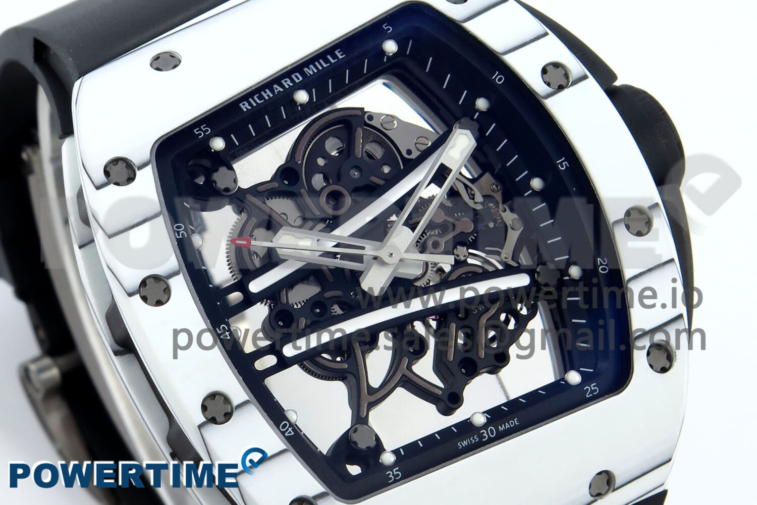 RM61-01 Yohan Blake White NTPT APSF 1:1 Best Edition on Black Rubber Strap RMUL2 Super Clone - Image 2