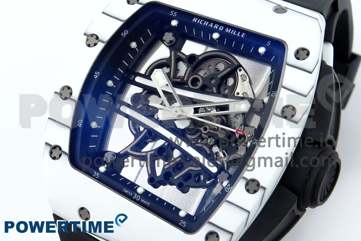 RM61-01 Yohan Blake White NTPT APSF 1:1 Best Edition on Black Rubber Strap RMUL2 Super Clone - Image 3