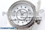 J13 33mm XF 1:1 Best Edition White Korea Ceramic White Diamonds Dial Diamonds Bezel on Bracelet Swiss Quartz - Image 3
