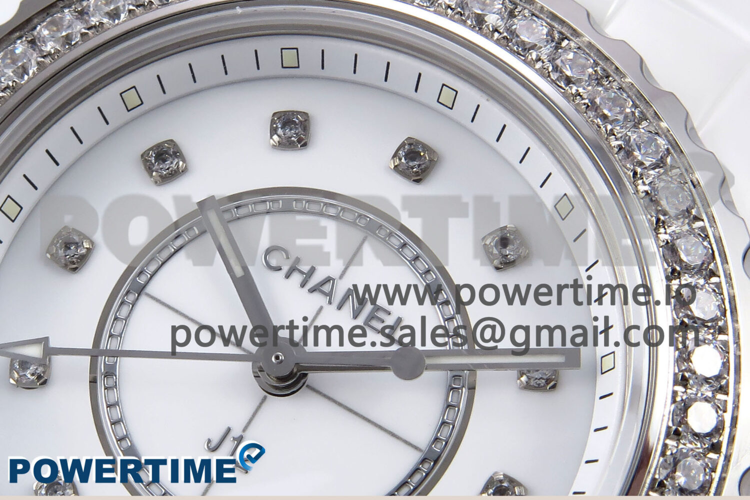 J13 33mm XF 1:1 Best Edition White Korea Ceramic White Diamonds Dial Diamonds Bezel on Bracelet Swiss Quartz - Image 4