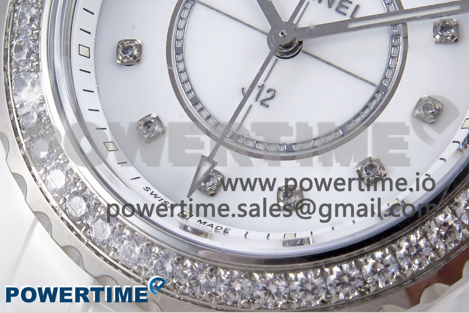 J13 33mm XF 1:1 Best Edition White Korea Ceramic White Diamonds Dial Diamonds Bezel on Bracelet Swiss Quartz - Image 5