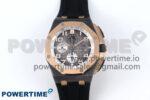 Royal Oak Offshore 44mm Black Ceramic TKF 1:1 Best Edition Gray Dial RG Bezel on Black Rubber Strap A3126
