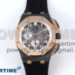 Royal Oak Offshore 44mm Black Ceramic TKF 1:1 Best Edition Gray Dial RG Bezel on Black Rubber Strap A3126
