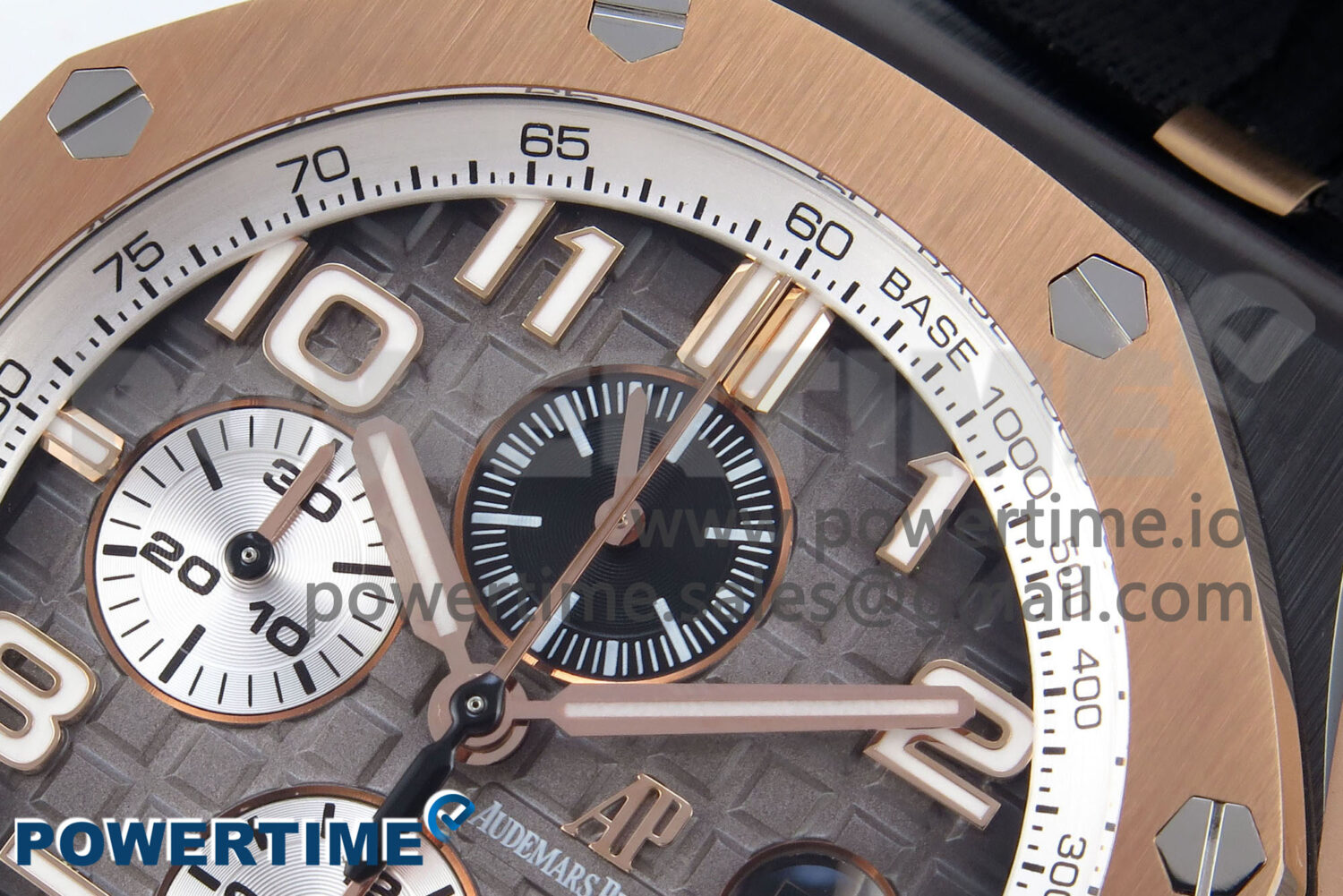 Royal Oak Offshore 44mm Black Ceramic TKF 1:1 Best Edition Gray Dial RG Bezel on Black Rubber Strap A3126 - Image 4
