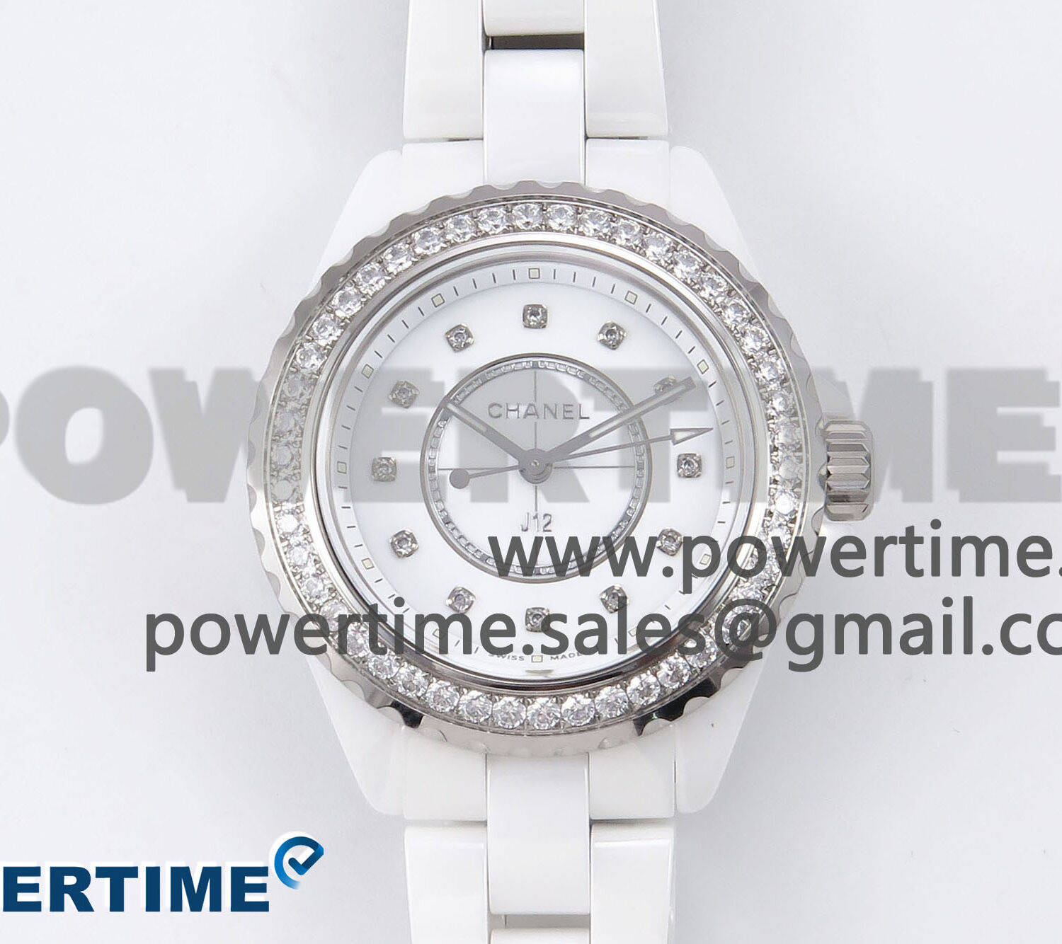 J13 33mm XF 1:1 Best Edition White Korea Ceramic White Diamonds Dial Diamonds Bezel on Bracelet Swiss Quartz