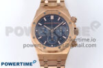 Royal Oak Chrono 26240OR RG BF Best Edition Blue Dial on RG Bracelet A7750