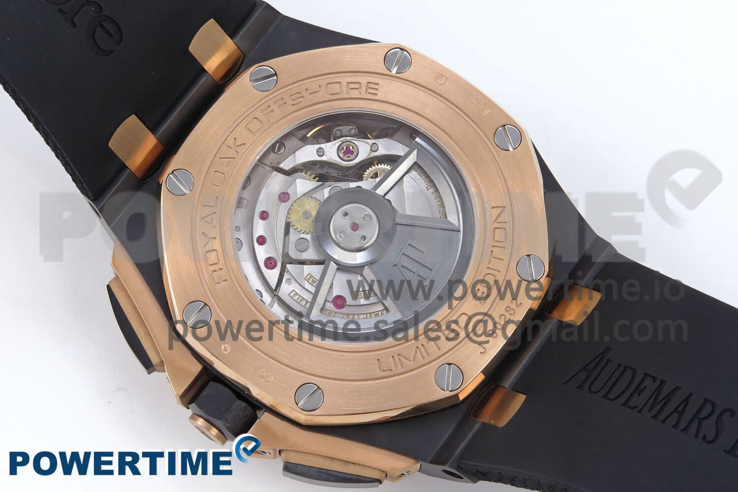 Royal Oak Offshore 44mm Black Ceramic TKF 1:1 Best Edition Gray Dial RG Bezel on Black Rubber Strap A3126 - Image 8