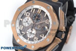 Royal Oak Offshore 44mm Black Ceramic TKF 1:1 Best Edition Gray Dial RG Bezel on Black Rubber Strap A3126 - Image 3