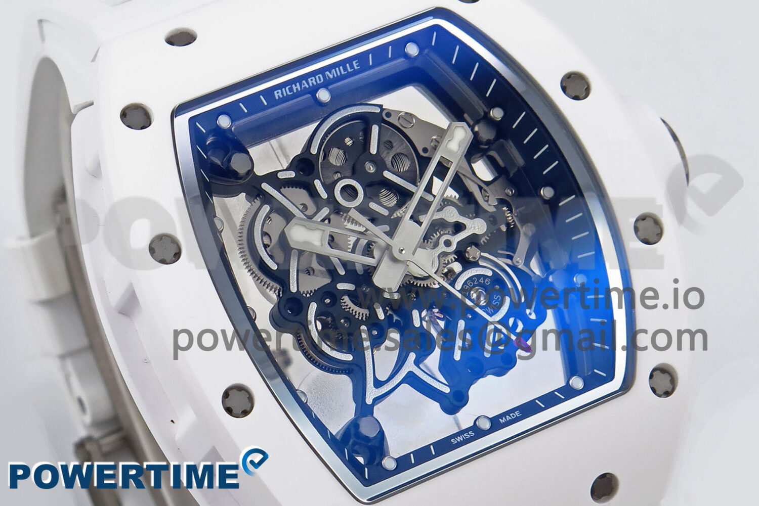 RM055 White Ceramic ZF 1:1 Best Edition on White Rubber Strap RMUL2 Super Clone - Image 2