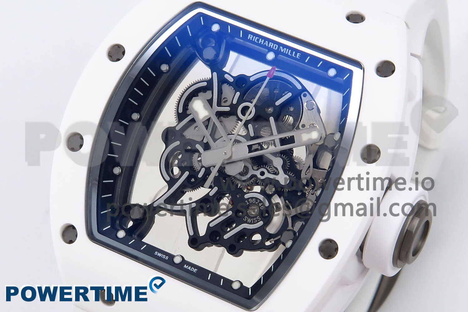 RM055 White Ceramic ZF 1:1 Best Edition on White Rubber Strap RMUL2 Super Clone - Image 3