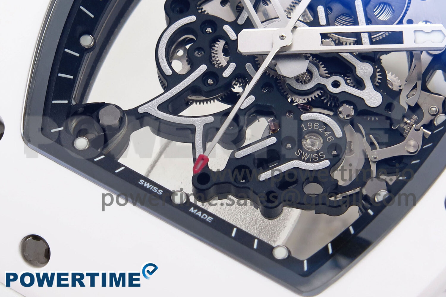 RM055 White Ceramic ZF 1:1 Best Edition on White Rubber Strap RMUL2 Super Clone - Image 5