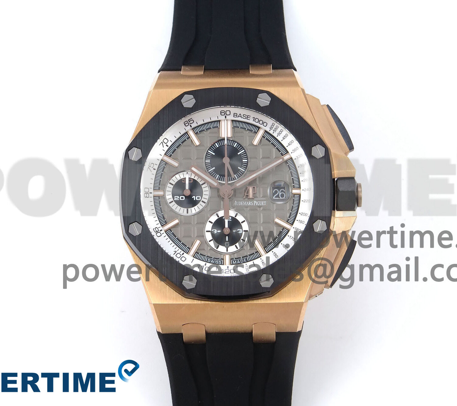 Royal Oak Offshore 44mm RG TKF 1:1 Best Edition Gray Dial on Black Rubber Strap A3126