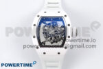 RM055 White Ceramic ZF 1:1 Best Edition on White Rubber Strap RMUL2 Super Clone