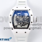 RM055 White Ceramic ZF 1:1 Best Edition on White Rubber Strap RMUL2 Super Clone