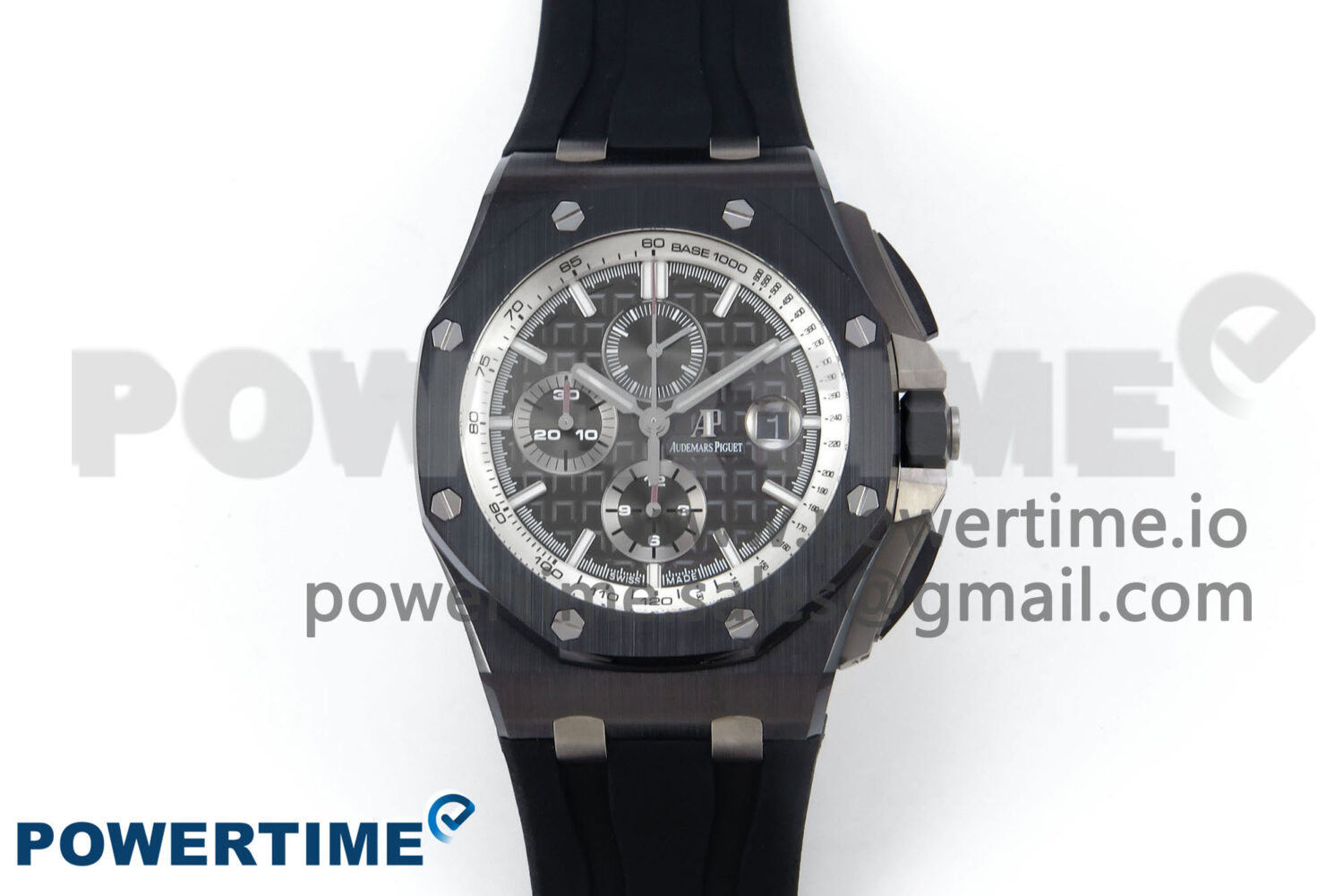 Royal Oak Offshore 44mm Black Ceramic SS TKF 1:1 Best Edition Gray Dial on Black Rubber Strap A3126 - Image 1