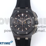 Royal Oak Offshore 44mm Black Ceramic TKF 1:1 Best Edition Black Dial on Black Rubber Strap A3126