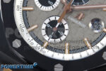 Royal Oak Offshore 44mm Black Ceramic RG TKF 1:1 Best Edition Gray Dial on Black Rubber Strap A3126 - Image 5
