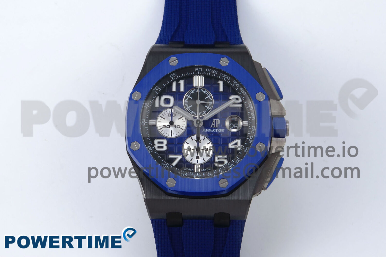 Royal Oak Offshore 44mm Black Ceramic TKF 1:1 Best Edition Blue Dial on Blue Rubber Strap A3126 - Image 1