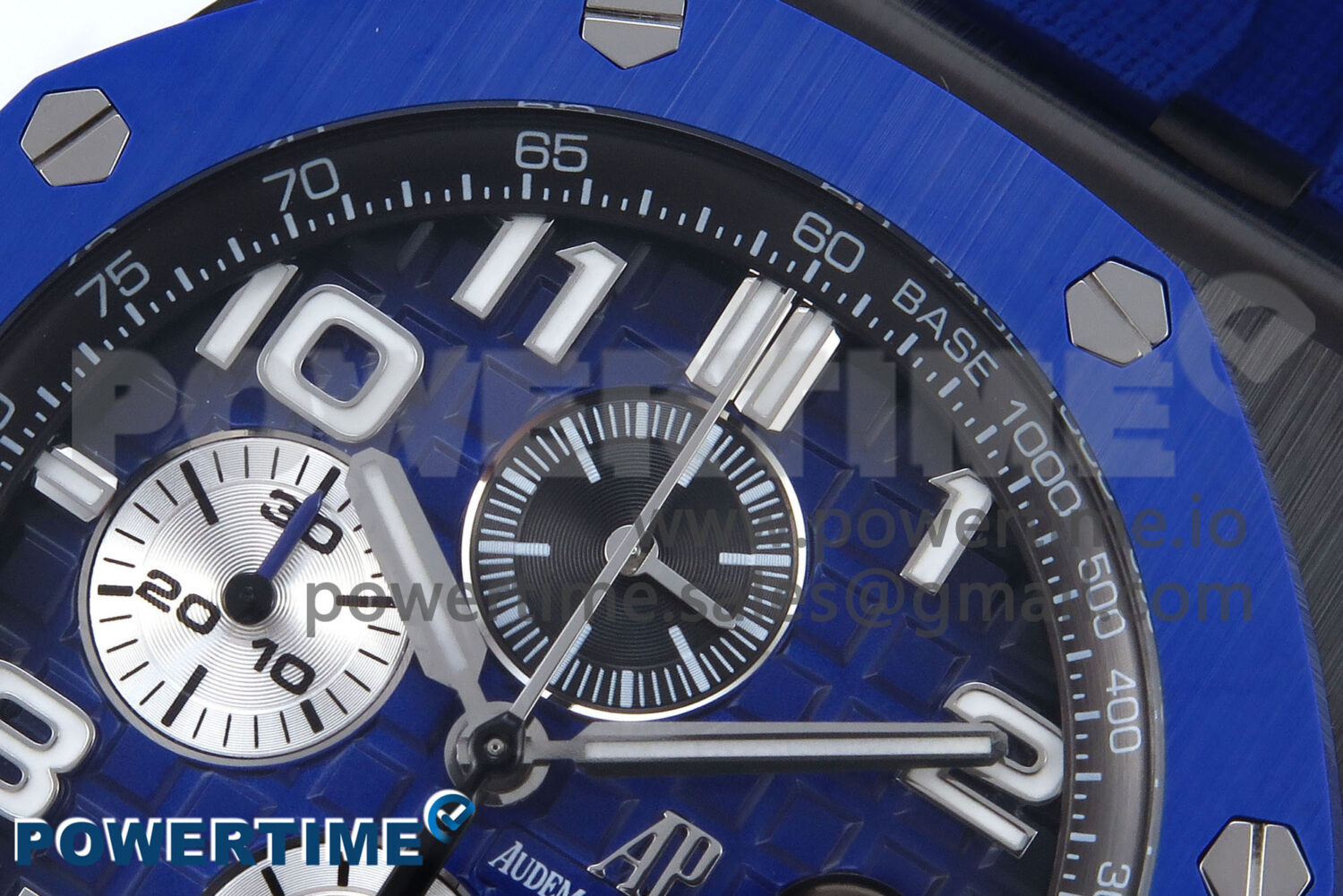 Royal Oak Offshore 44mm Black Ceramic TKF 1:1 Best Edition Blue Dial on Blue Rubber Strap A3126 - Image 4