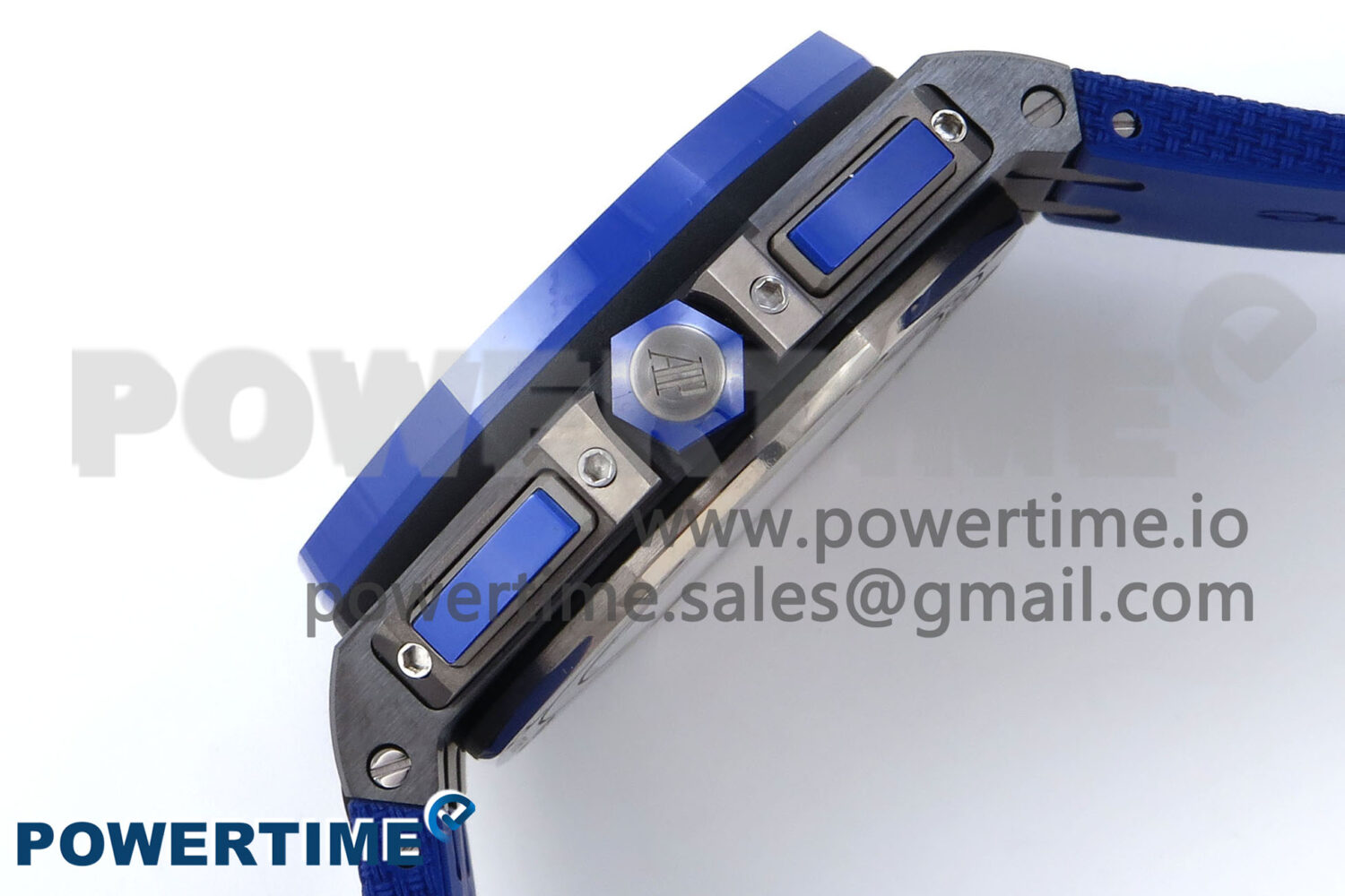 Royal Oak Offshore 44mm Black Ceramic TKF 1:1 Best Edition Blue Dial on Blue Rubber Strap A3126 - Image 7